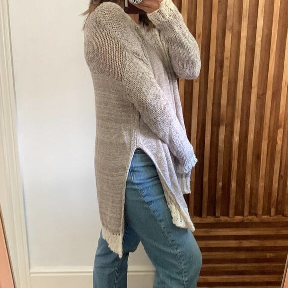 Free People- Haiku Deep side slit slouchy Sweater. S - Picture 11 of 13